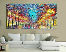 QUADRI MODERNI TELA 100X50 IMPRESSIONISMO MONET ARTE ARREDO LIVING COLORI ARREDO