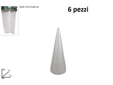 Set 6 Pezzi Coni Cono In Polistirolo Per Decorare Decoupage 30cm bal