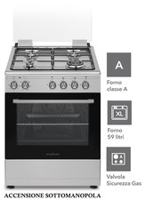 CUCINA 60x60 INOX FORNO