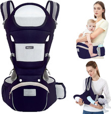 Marsupio Neonati Ergonomico, Porta Bambino Con Sedile Multiposizione, Puro Coton