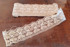 Bordo antico/vintage in pizzo e uncinetto, passamanerie, colore crema ecrù, 320x8 cm