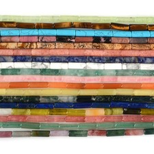 Tubo pietra preziosa multicolore 13 mm cilindro perline sfuse creazione gioielli fai da te perline 16"