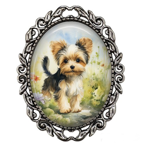 Spilla cane cucciolo yorkie - cucciolo,