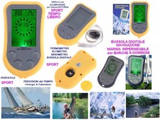BUSSOLA MARINA PORTATILE con ALTIMETRO BAROMETRO TERMOMETRO 6 FUNZIONI LIGHT-LCD