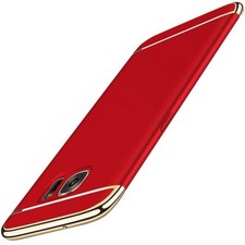 Custodia cellulare custodia protettiva per Samsung Galaxy S6 Bumper 3 in 1 cover custodia cromata rossa
