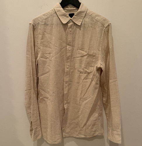 Camicia uomo beige lino - uomo,