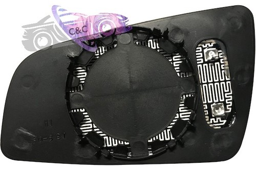 Vetro specchio con piastra - con, dx