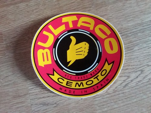 Ancien grand autocollant - , moto