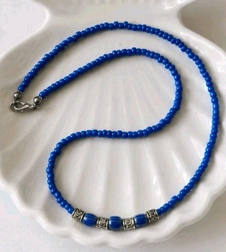 Collana uomo perline - , blu