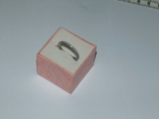 Anello fedina in agata bianco ghiaccio pietre dure uomo donna unisex mis 14 1/2