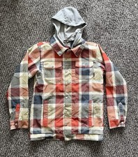 Burton Dryride Giacca Snowboard Plaid con Cappuccio Cappotto da Neve Isolato - Uomo Taglia S