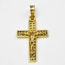 Ciondolo in oro giallo 18 kt pieno " Crocifisso con il Cristo" A.340