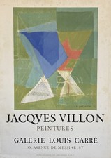 AFFICHE ORIGINALE – JACQUES VILLON – GALERIE LOUIS CARRÉ – MOURLOT - 1955