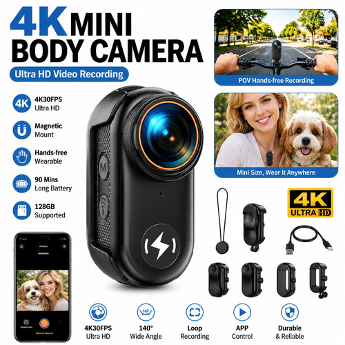 Mini fotocamera corpo - , 4k