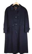 Cappotto donna lana Alpacca Loden vintage blu scuro taglia 46