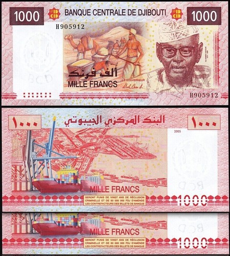 Gibuti 1000 franchi 2005 unc - gibuti, 2005,