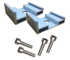 Coppia staffe di ancoraggio per tenda da sole a caduta con cassonetto a soffitto