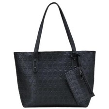 Ro Rox Skulls Bag - Borsa tote in ecopelle nera con motivo a teschio in rilievo