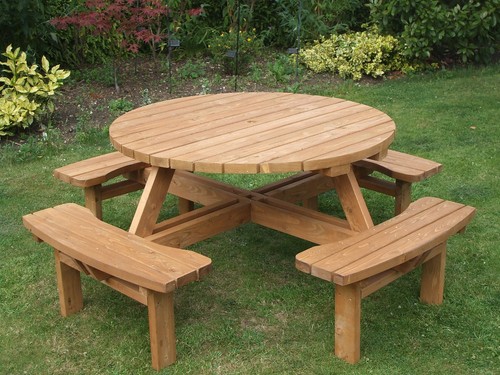 Tavolo picnic rotondo stile - picnic,