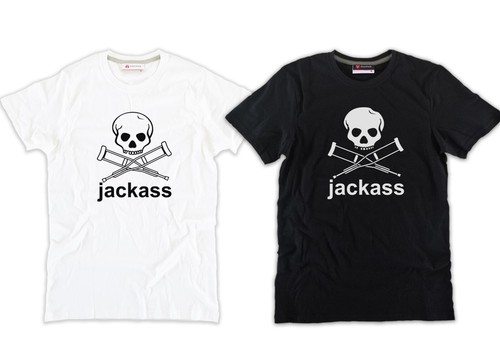 Tshirt jackass bianca nera - tshirt,