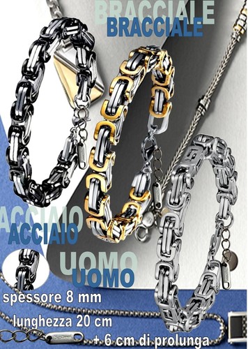 Bracciale uomo acciaio - bracciale, in