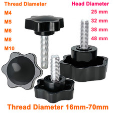 Viti a pollice M4 M5 M6 M8 M10 pomello manuale bulloni testa stella esagonale plastica nera