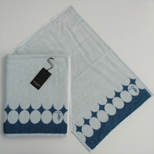 TRUSSARDI HOME SET SPUGNE 2 PEZZI "FREGIO COBALTO" PURO COTONE