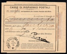 933 - Regno - Ricevuta Casse risparmio postale - Pontevico (Brescia), 18/11/1911