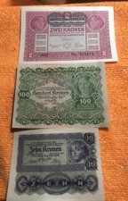 3 Banconote Antiche  Austria Ungheria + ?