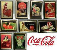 COCA COLA QUADRO IN DECOUPAGE STAMPA ORIGINALE SU LEGNO 16,5 X 11,5 CM SCEGLI