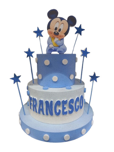 Torta battesimo baby - battesimo, topolino