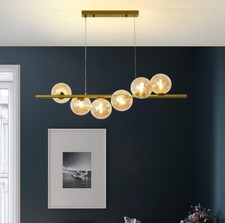 Lampadario a Sospensione 6xG9 Sfere Vetro 13CM Ambrato Portalampada Interno IP20