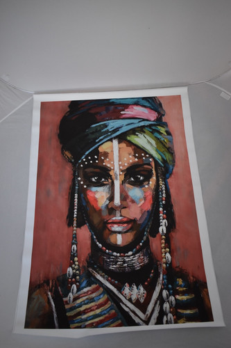 Quadro olio donna tribale