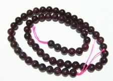 1filo/60pz perline pietre granato natural rotondo 6mm  colore rosso scuro bijoux