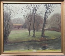 Dipinto A Olio Paesaggio Del