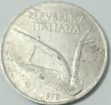 Italia moneta Republica del 1979 10 lire Circolata 