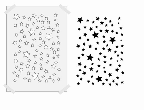 Stars stencil template - stars,