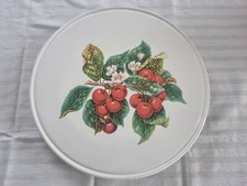 Piatto in ceramica da portata dipinto con motivo floreale porta torte rotondo 32