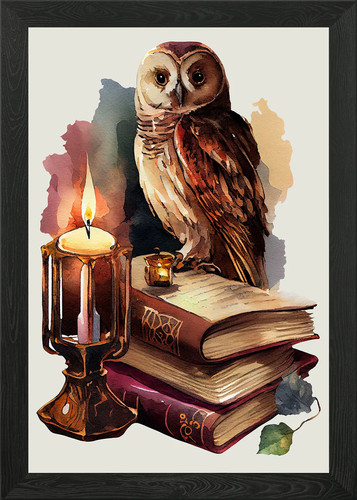 Poster magico acquerello - , gufo