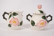 Vintage Villeroy & Boch Wild-Rose Porcelaine Crémier + Sucrier Avec Couvercle