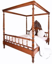 Letto a baldacchino mogano