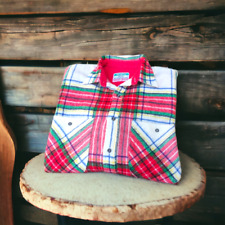 Wampum camicia Flanella vintage 80/90S lana acrilico plaid boscaiolo taglia M