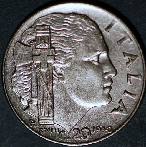 Italy centesimi 1940 75 - centesimi, km#