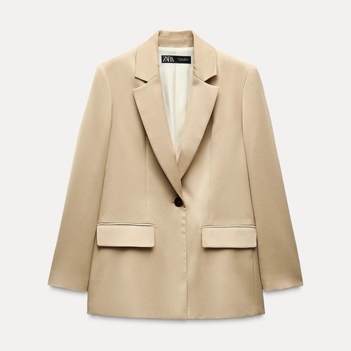 Zara beige single button - zara,