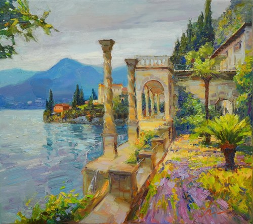 Opera olio originale - , lago