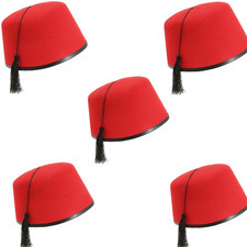 5 x cappello Tarboosh rosso