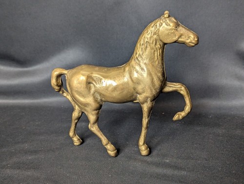 Vintage solid brass horse - brass,