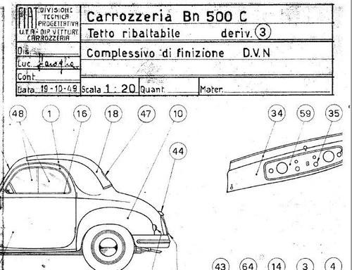 Fiat topolino 500c disegno - fiat,
