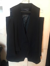 ZARA LUSSO GIACCA BLAZER COLD SHOULDER BALCK NERO SILVER ORIGINAL OVERSIZED S