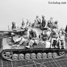 Modellino in resina 1/35 kit soldatini carro armato seconda guerra mondiale set 14 figurine non assemblate non verniciate